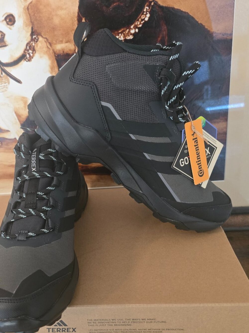 Adidas Terrex Skychaser AX5 Mid Black Gore-tex Hiking Shoes JQ2219 Mens 10 NEW